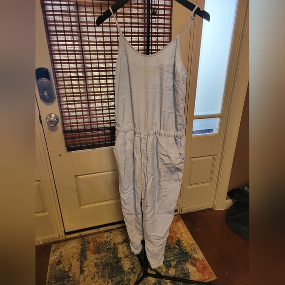 Light Blue Spaghetti Strap Jumpsuit - Picture 2 of 13